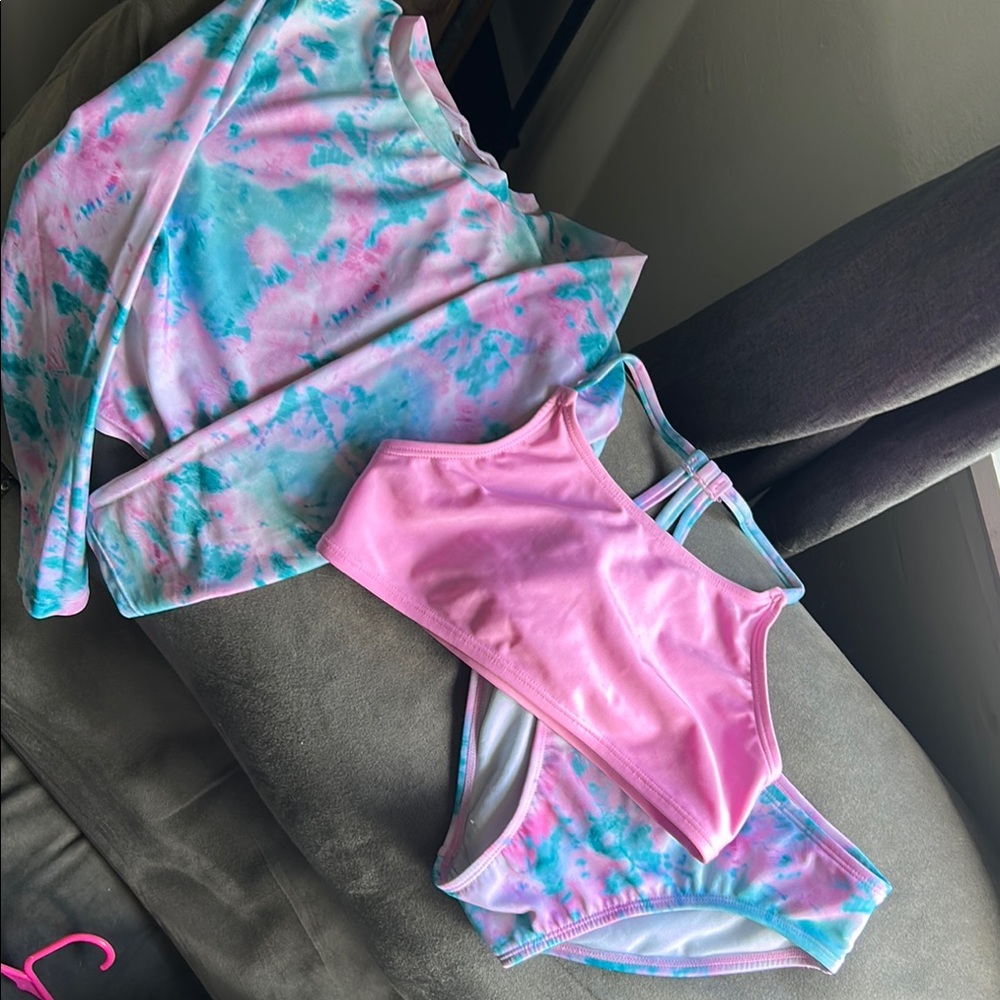 Cat & Jack Pink and Blue Swirl Bikini Set